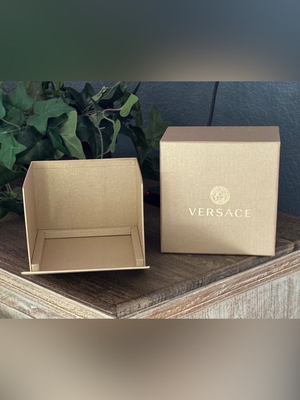 VERSACE Metallic Gold Logo Presentation Box